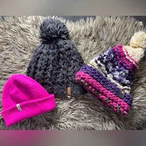 Burton Knit (+ Coal) Beanie Set  - Gray, Pink, and Multicolor